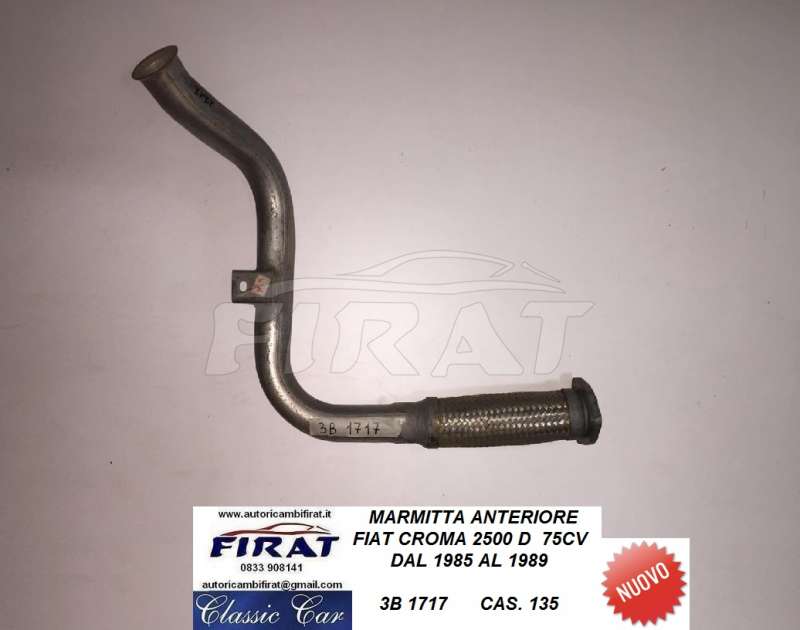 MARMITTA FIAT CROMA 2500 D 85 - 89 ANT. (1717) - Clicca l'immagine per chiudere